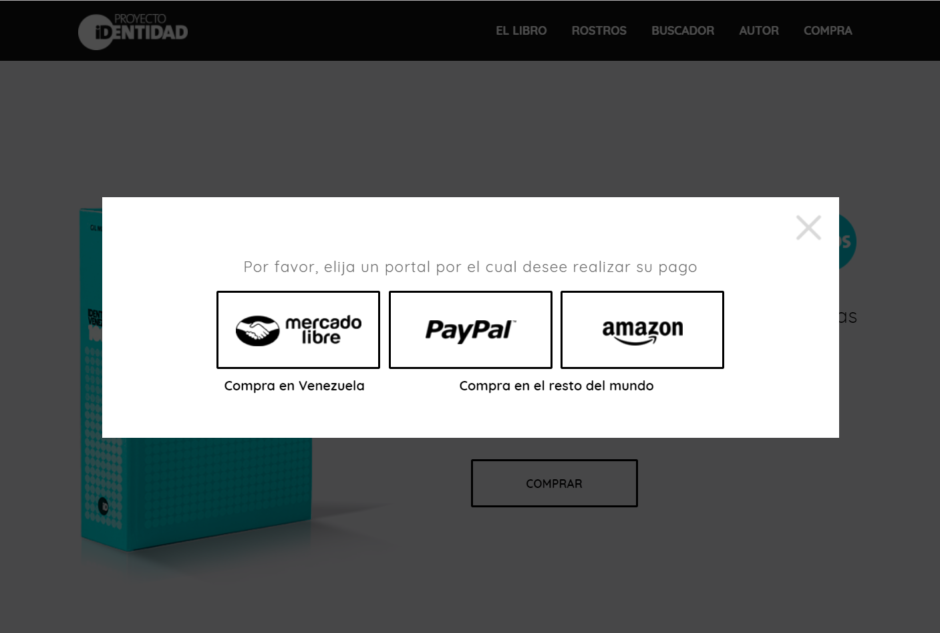 Proyecto Identidad - Payment options lightbox