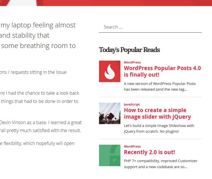 The WordPress Popular Posts widget